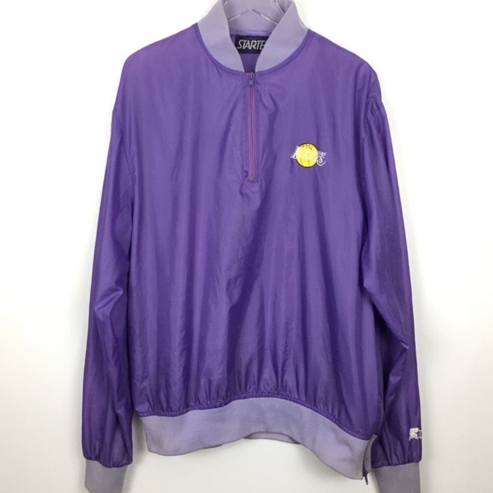Vintage Lakers Starter Windbreaker XL Jacket Excellent Condition Basketball - Picture 11 of 12